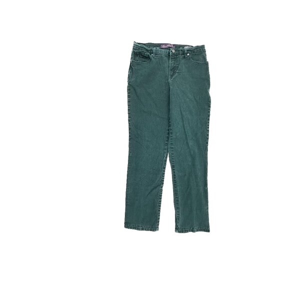Gloria Vanderbilt Amanda Straight Leg Women's size 8P Green Denim Jeans - Picture 1 of 5